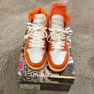 Reves Paris - Air Kiy White and Orange High-Top Sneakers